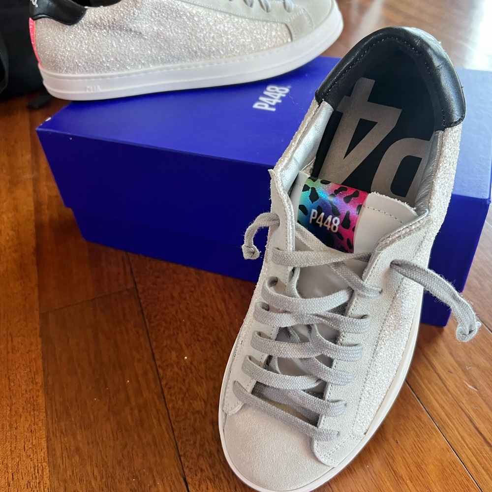 Brand new gorgeous P448 white glitter sneakers! Never worn!